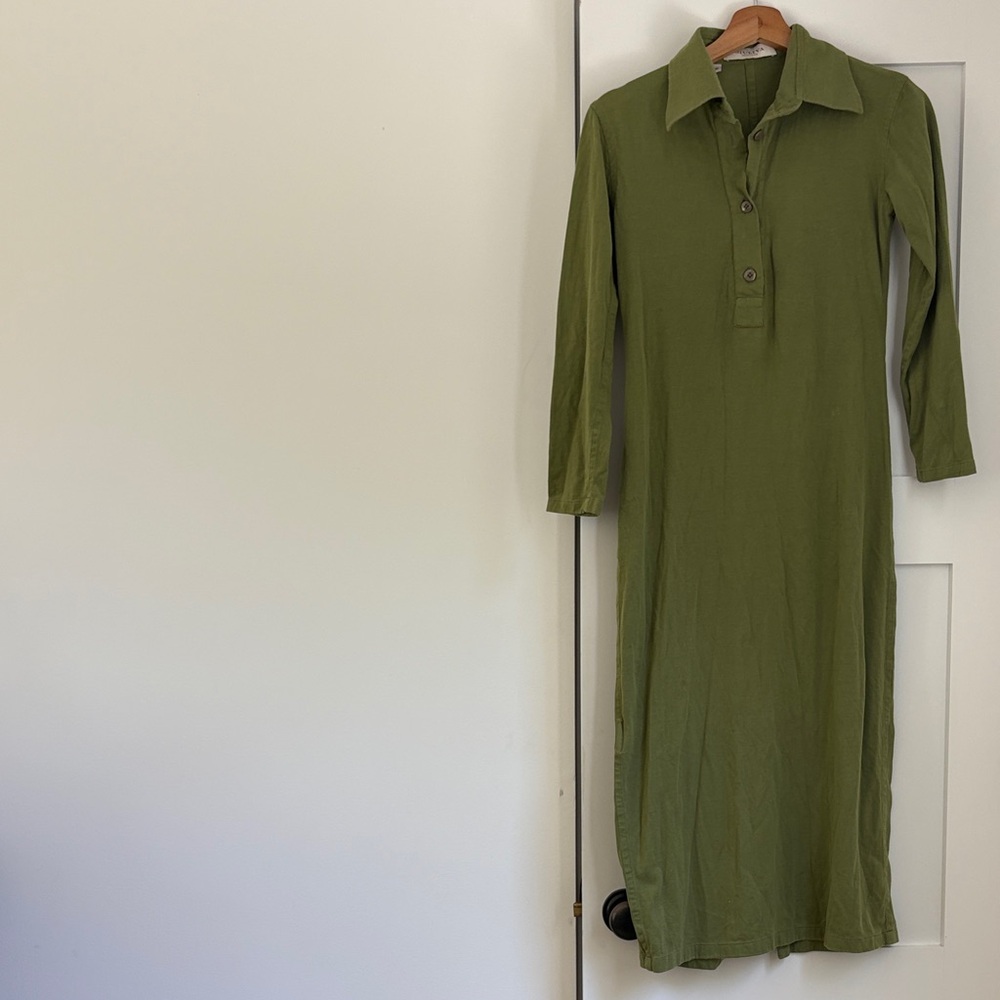 Giuliva Heritage Pea Green 3/4 Sleeve Polo Dress, eu 36, small